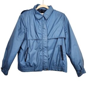 Sears Vintage Blue Bomber Work Jacket Corduroy Trim 70's 80's 90s Mens Size L